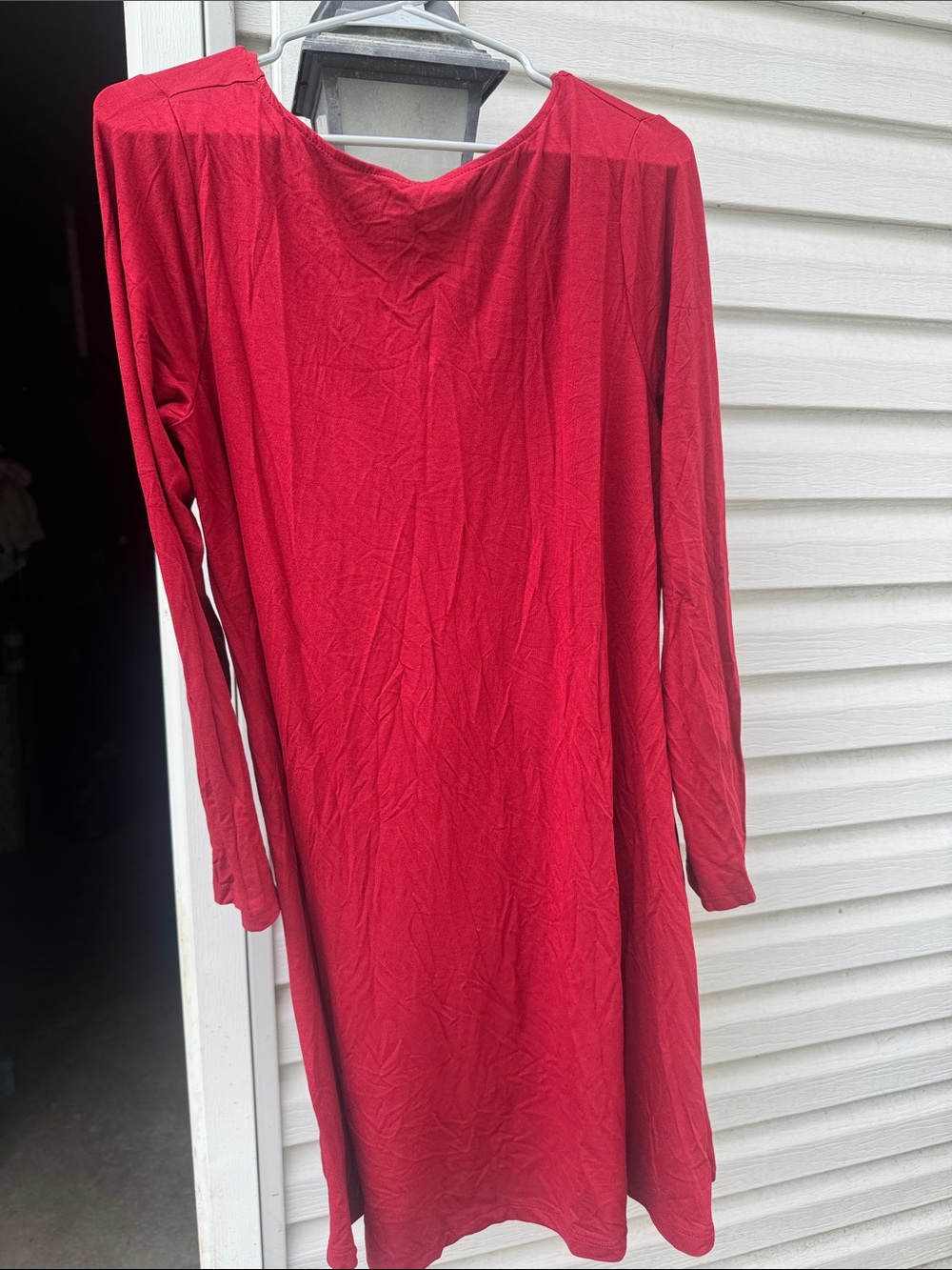 Old Navy Red Long-Sleeve Shift Dress